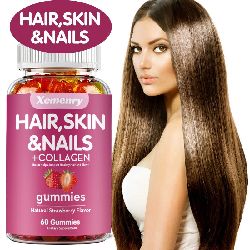 Biotin & Vitamin Gummies Maximum Potency for Healthy Hair, Skin & Nails, Hair Vitamins for Men & Women | Gluten Free